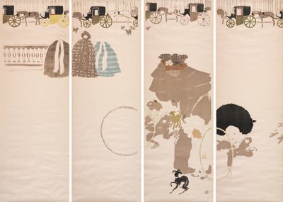 Nursemaids’ Promenade, Frise of Carriages av Pierre Bonnard