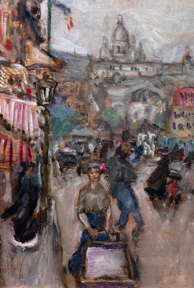 Parisisk landskap eller Les Batignolles, detalj av Pierre Bonnard