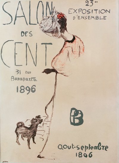 Plakat som reklamerer for den 23. utstillingen til Salon des Cent, 1896 av Pierre Bonnard