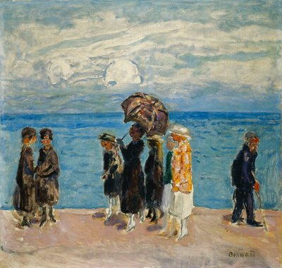 Turgåere ved sjøen; Turgåere ved havet av Pierre Bonnard