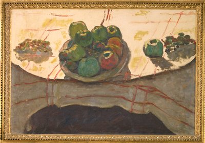 Stilleben, en tallerken med frukt (maleri på lerret) av Pierre Bonnard