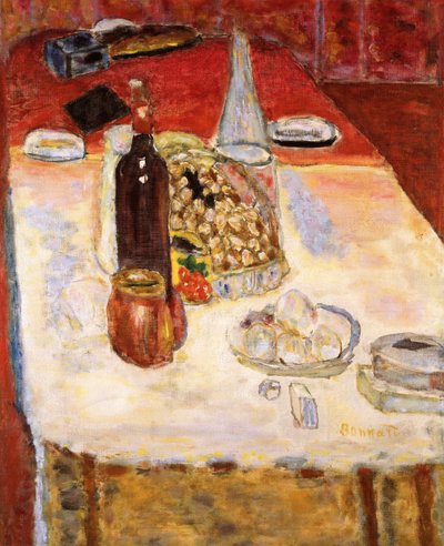 Stilleben med flaske rødvin, 1942. av Pierre Bonnard