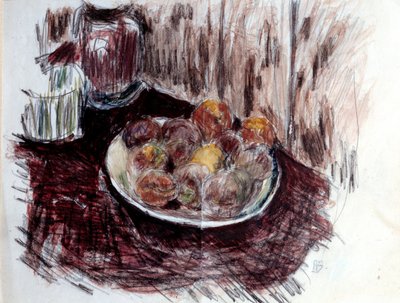 Stilleben med Peches-maleri av Pierre Bonnard (1867-1947) Privatsamling fra 1900-tallet av Pierre Bonnard