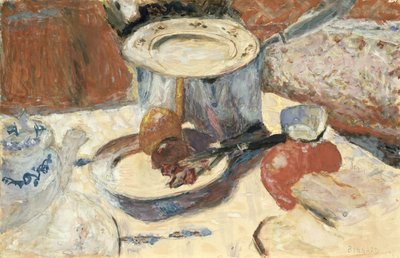 Stilleben med en gryte, 1930 (gouache og wc på papir) av Pierre Bonnard
