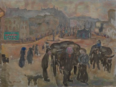 Gatescene (olje på lerret) av Pierre Bonnard