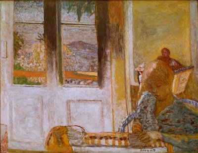 Det franske vinduet (Matin a Le Cannet) Maleri av Pierre Bonnard (1867-1947) 1932. Olje på lerret. Dim. 86x112 cm Collection Privee av Pierre Bonnard