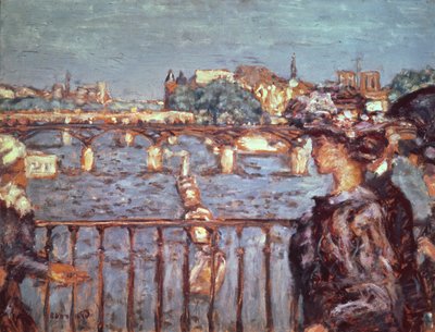 Pont des Arts, ca. 1905 (olje på kort lagt på tre) av Pierre Bonnard
