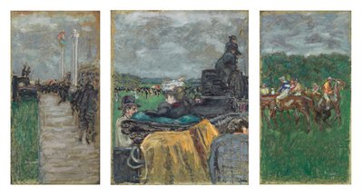 Løpene på Longchamp; Les Courses a Longchamp av Pierre Bonnard