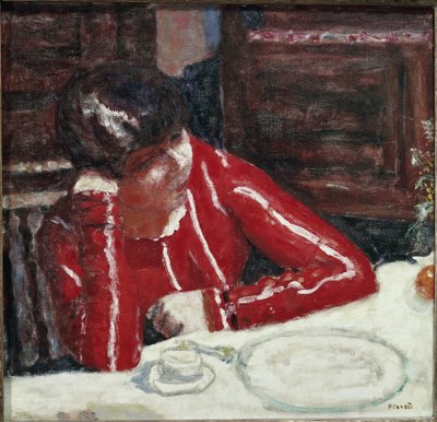 The Red Corsage (olje på lerret av Pierre Bonnard