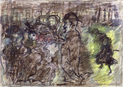 The Square, Evening, 1899 (pastell, wc og blekk på papir) av Pierre Bonnard