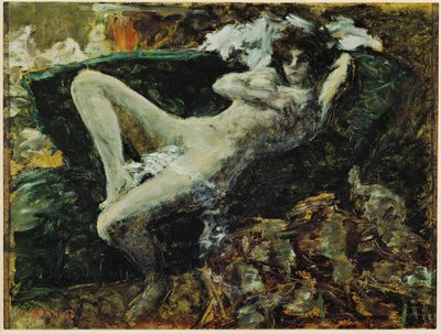 Den blå nakenfiguren (olje på lerret) av Pierre Bonnard