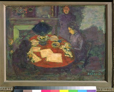 Under lampen, 1899 (olje på papp) av Pierre Bonnard