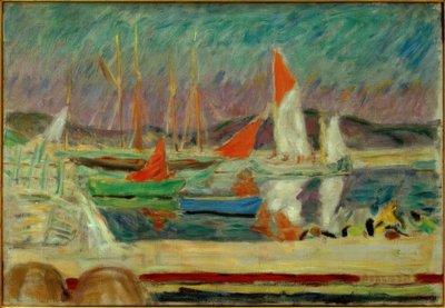Seilbåter i havnen i Saint-Tropez av Pierre Bonnard