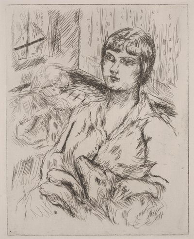 Woman with Dog, illustrasjon fra "Dingo" av Octave Mirbeau av Pierre Bonnard