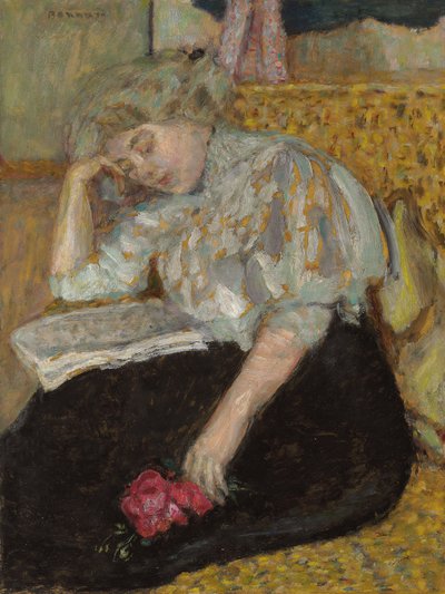 Kvinne med Rose; Femme a la rose, 1908 av Pierre Bonnard