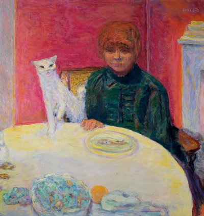 Kvinne med en katt, 1912 av Pierre Bonnard