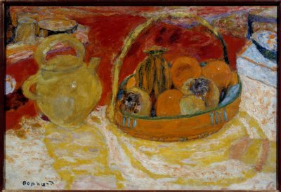 Gult og rødt stilleben. Maleri av Pierre Bonnard (1867-1947) av Pierre Bonnard
