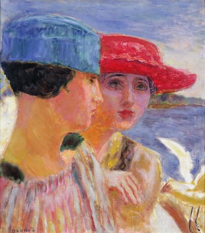 Unge kvinner med en måke, 1917 av Pierre Bonnard