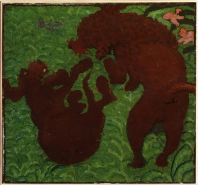 To lekende hunder av Pierre Bonnard