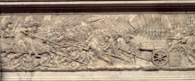 Slaget ved Marignan i 1515. Hjertegraven til kongen av Frankrike Francois I (1494-1547): Lavrelieff av Pierre Bontemps (ca. 1507-1568) av Pierre Bontemps