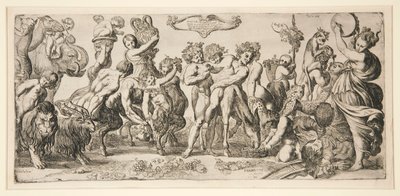 Bacchus og hans følge av Pierre Brebiette