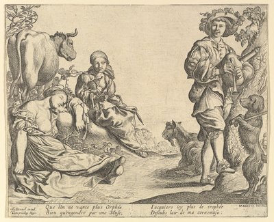 Sekkepipespiller, 1610-50. av Pierre Brebiette