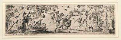 Friser av nymfer og satyrer (12 ark) av Pierre Brebiette