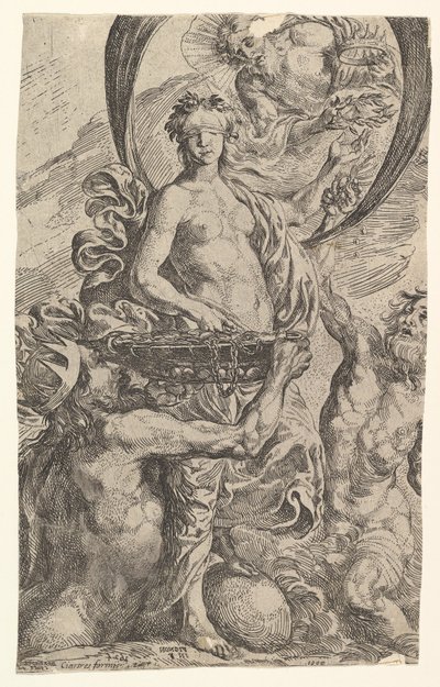 Jupiter, Pluto og Neptun tilbyr sin rikdom til formuen, 1624. av Pierre Brebiette