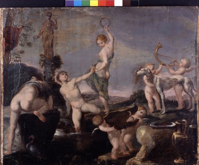 Jakten på Meleagra med villsvinet - maleri av Pierre Brebiette