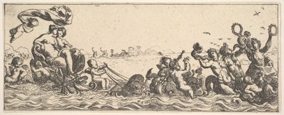 To kvinner som sitter i et skjell, 1615-42. av Pierre Brebiette
