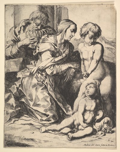 Jomfru som kneler foran Kristus, 1610-42. av Pierre Brebiette