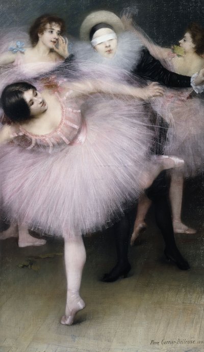 Harlekin dansere; Harlekin med dansere av Pierre Carrier Belleuse