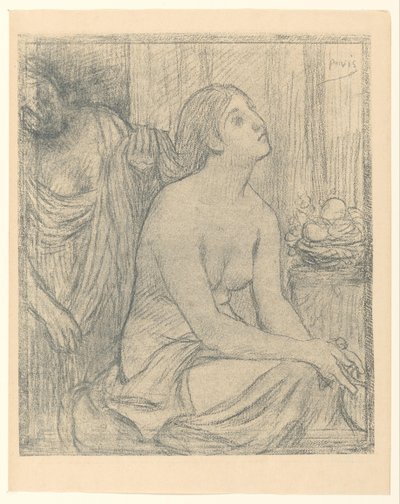 Kvinne på toalettet hennes av Pierre Cécile Puvis de Chavannes