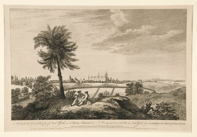 En sørøstlig utsikt over byen New York, i Nord-Amerika av Pierre Charles Canot