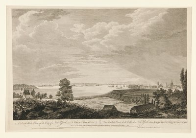 En sørvestlig utsikt over byen New York av Pierre Charles Canot