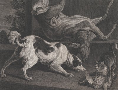 Hunder og stilleben, 1778 av Pierre Charles Canot