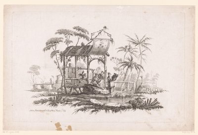 Figurer med kurver på kysten Kinesiske sjangermalerier i landskap (serietittel) av Pierre Charles Canot