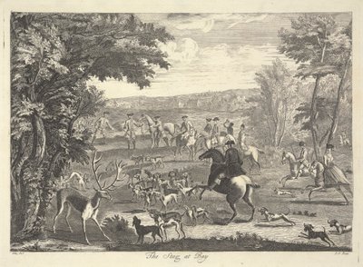 The Stag at Bay av Pierre Charles Canot
