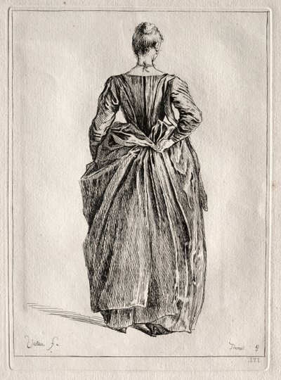 Studie av en kvinne fra ryggen. av Pierre Charles Trémolière