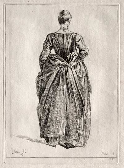 Studie av en kvinne fra baksiden av Pierre Charles Trémolière
