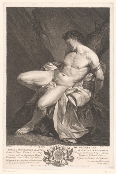 Prometheus lenket Le supplice de Promethée (tittel på objekt) av Pierre Chenu
