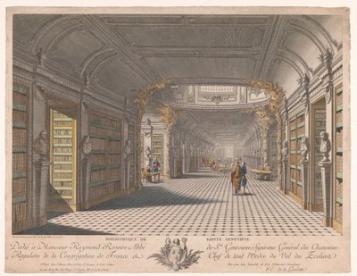 Biblioteket til klosteret Sainte-Geneviève i Paris Bibliotheque de Sainte Genevieve (tittel på objekt) av Pierre Claude Delagardette