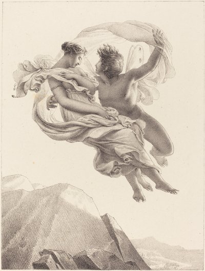 Zephyr og Psyche av Pierre Claude François Delorme