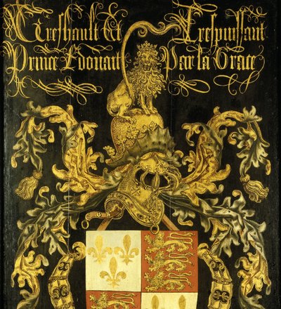 Skjold av Edvard IV (1442-83), konge av England, i hans kapasitet som ridder av ordenen av det gylne skinn av Pierre Coustain (attributed to)