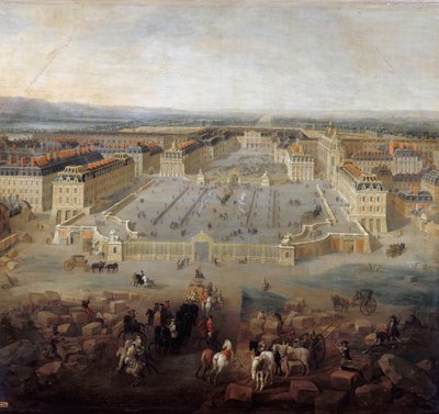 Utsikt over palasset i Versailles fra Place d