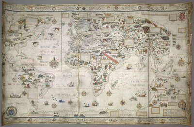Legg til MS 24065 verdenskart (Planisphere) av Pierre Descaliers