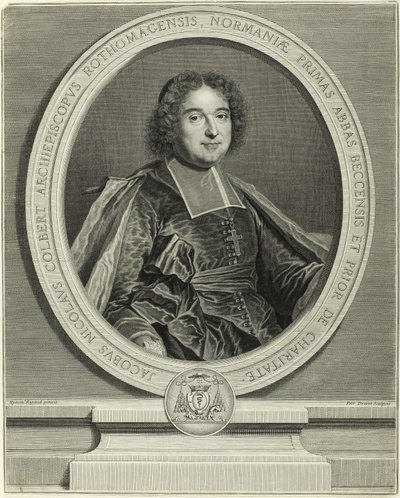 Portrett av Jacques Nicolas Colbert, erkebiskop av Rouen av Pierre Drevet