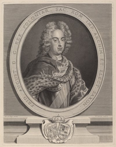 Frederick Augustus III, konge av Polen av Pierre Drevet, after François de Troy