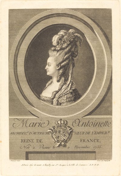 Marie Antoinette av Pierre Dupin II after Carle Van Loo