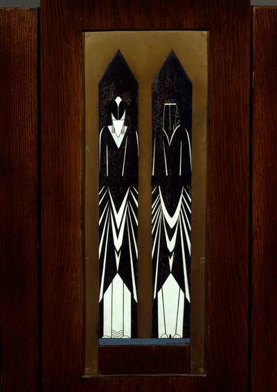Art Nouveau: støtteskap laget i eik, metall og elfenben av Pierre legrain (1889-1929) av Pierre E. Legrain
